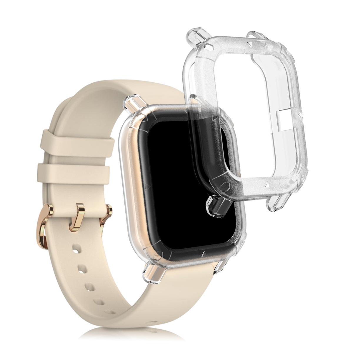 kwmobile Cases for Garmin Vivoactive 3 - White//Black Set of 2 Silicone Covers Fitness Tracker Not Included