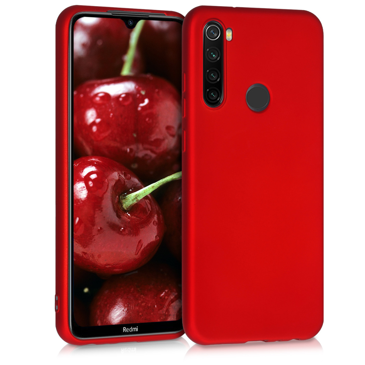 Kvalitní silikonové TPU pouzdro | obal pro Xiaomi Redmi Note 8T - Metalíza Tmavě červená