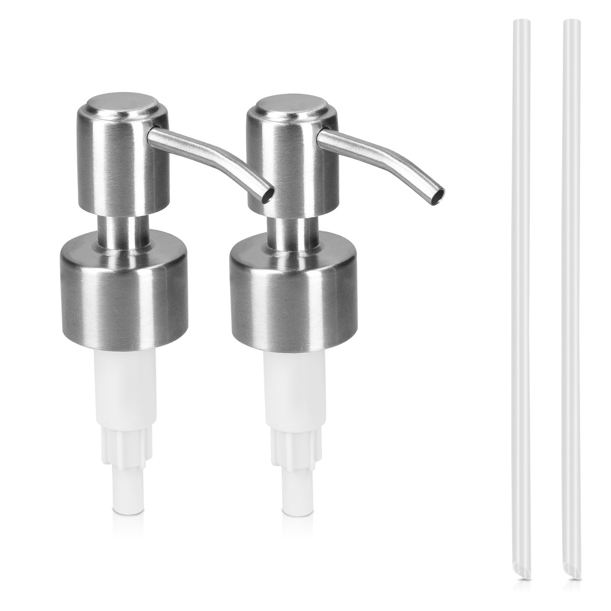 Seifenpumpe Dosierpumpe Pumpe Set aus Edelstahl 2x Aufsatz Pumpkopf