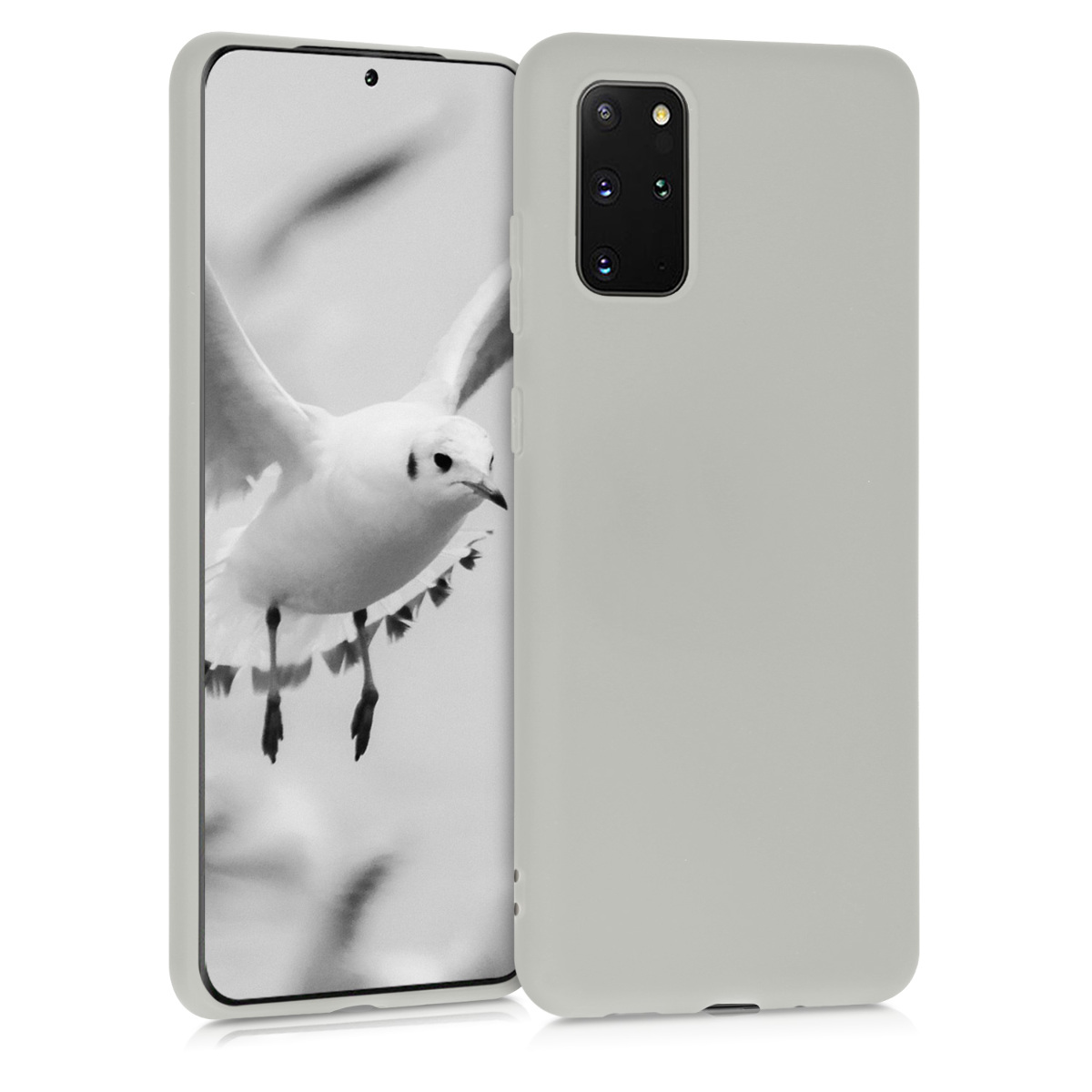 Světle šedé silikonové pouzdro / obal pro Samsung S20 Plus