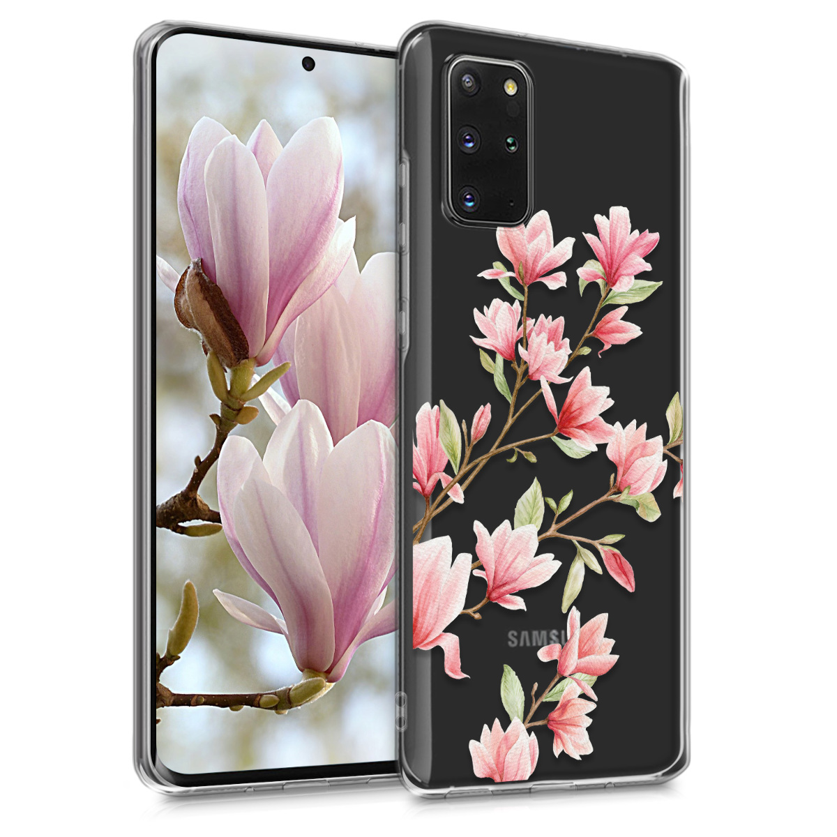 Silikonové pouzdro / obal s motivem květů magnolie pro Samsung S20 Plus
