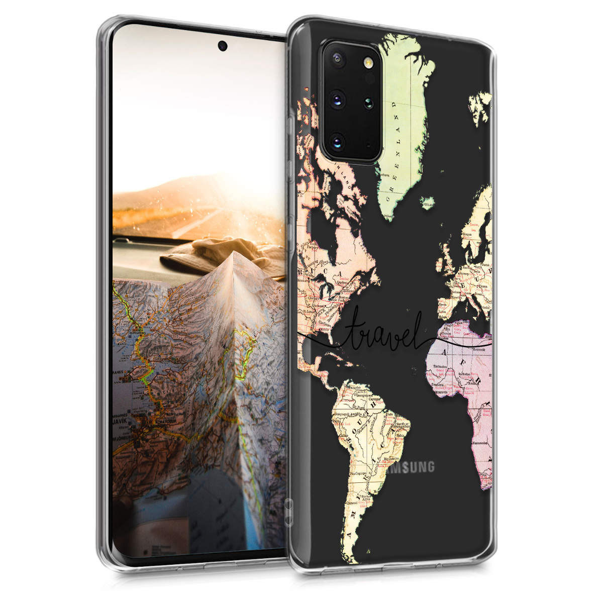 Silikonové pouzdro / obal s motivem mapy světa pro Samsung S20 Plus