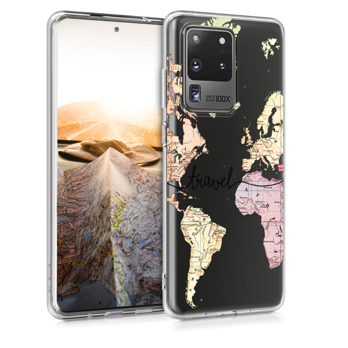 Silikonové pouzdro / obal s motivem mapy světa pro Samsung S20 Ultra
