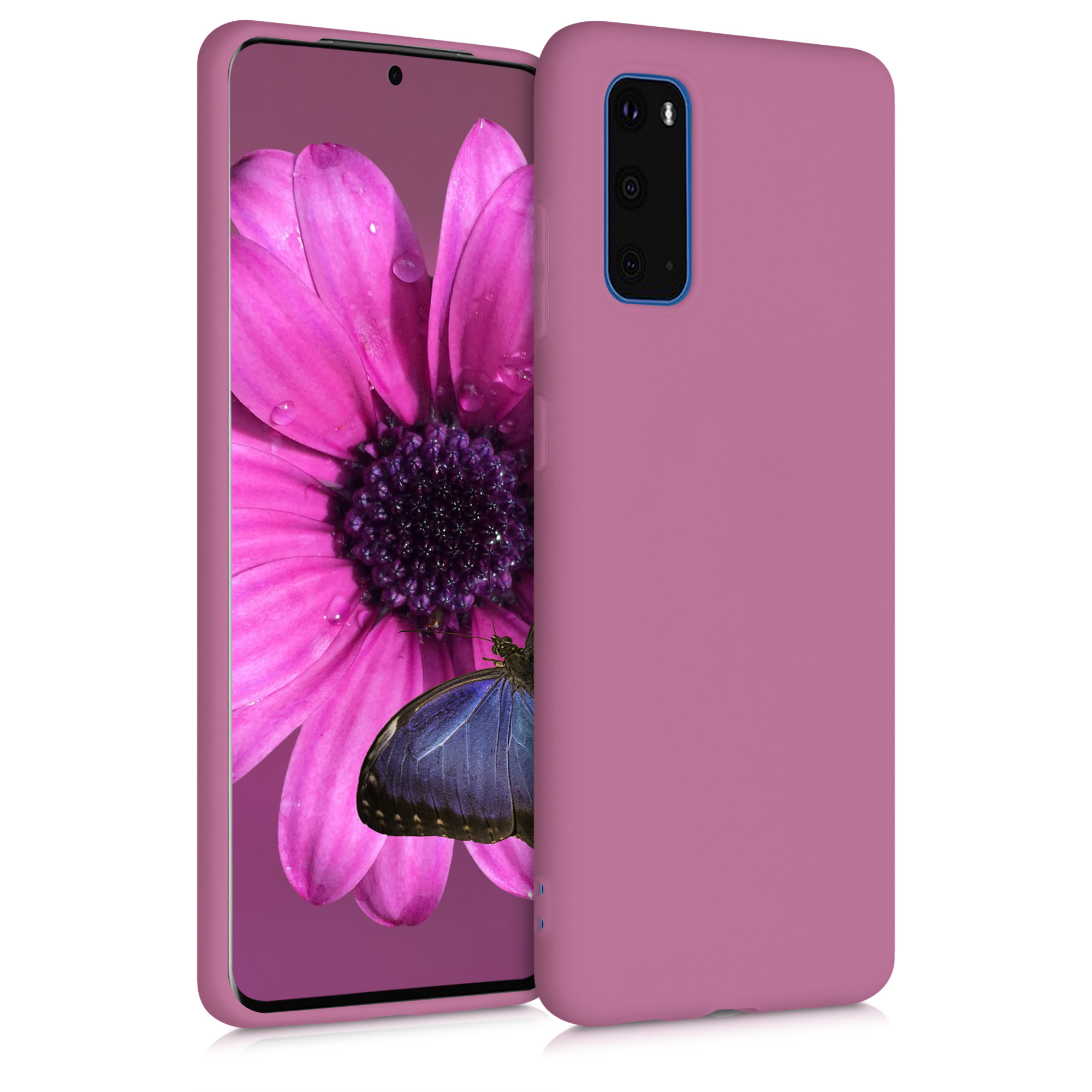 Tmavě růžové silikonové pouzdro / obal pro Samsung S20