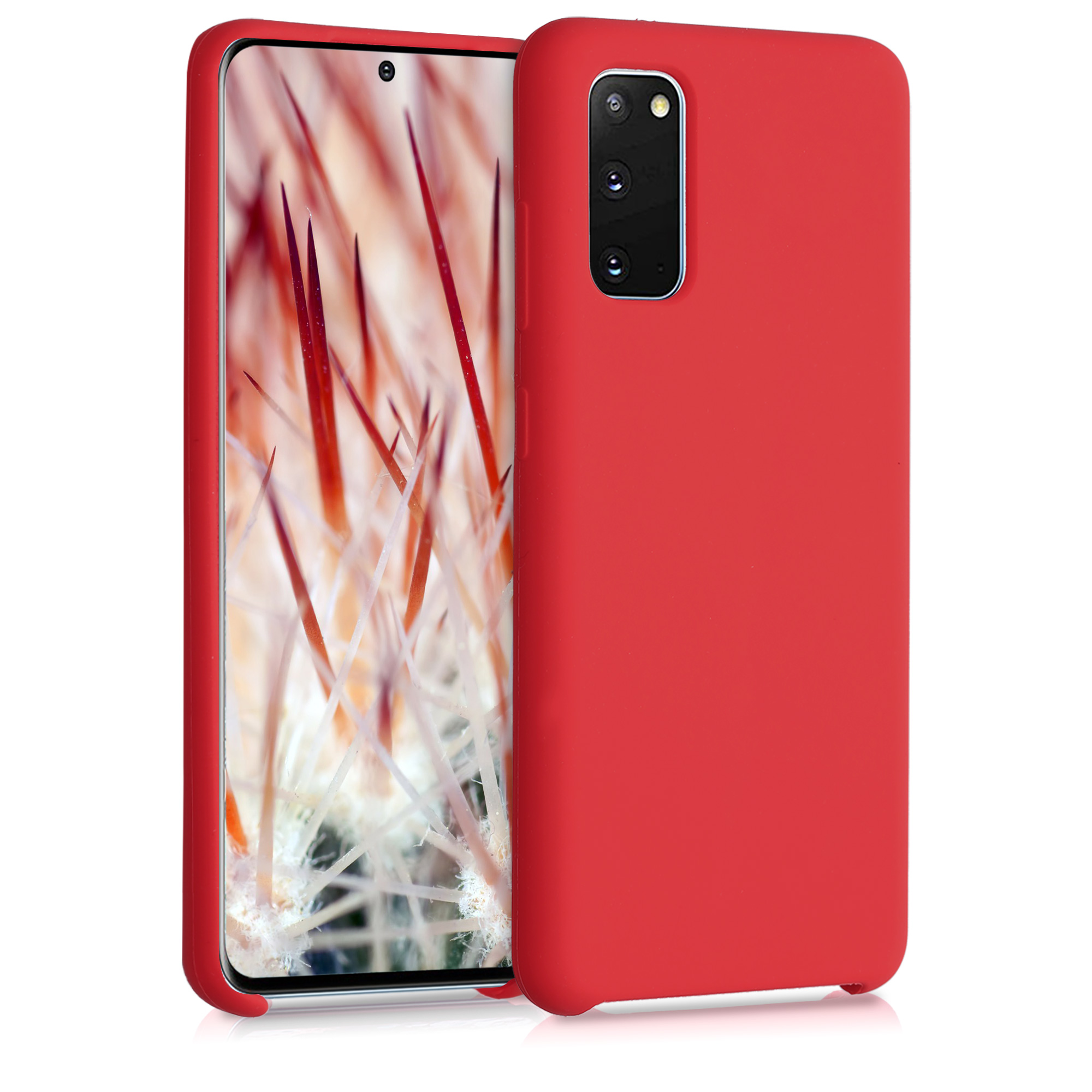 Červené matné silikonové pouzdro / obal pro Samsung S20