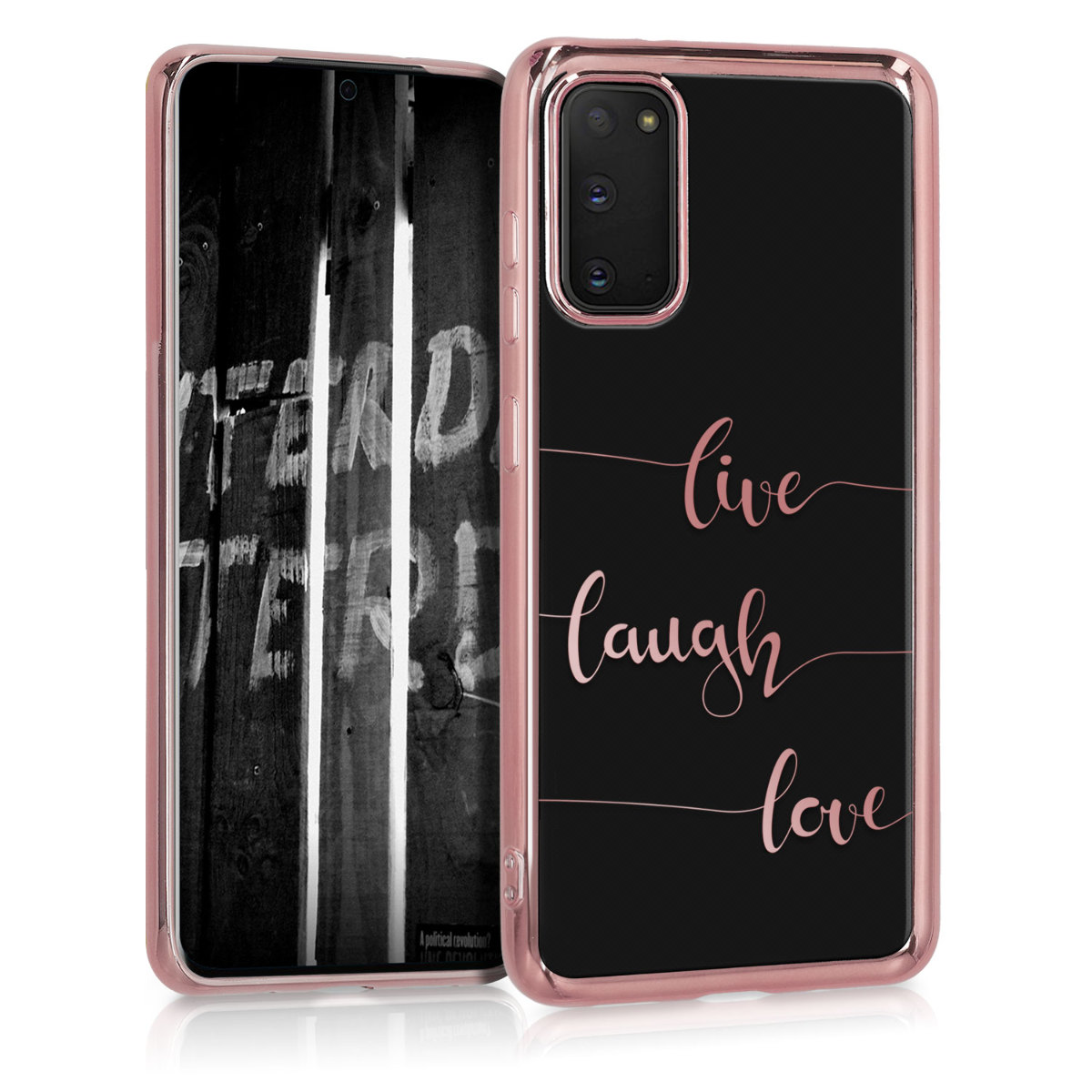 Silikonové pouzdro / obal pro Samsung S20 s nápisem Live, Laugh, Love