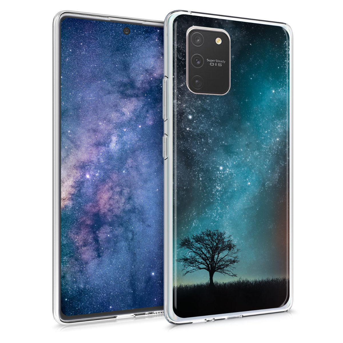 Kvalitní silikonové TPU pouzdro pro Samsung S10 Lite - kosmické přírodní modré / šedé / černé