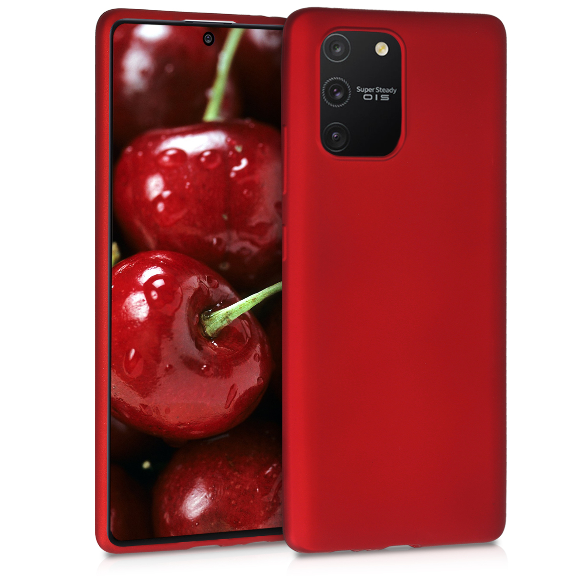 Kvalitní silikonové TPU pouzdro pro Samsung S10 Lite - metalické tmavě červená