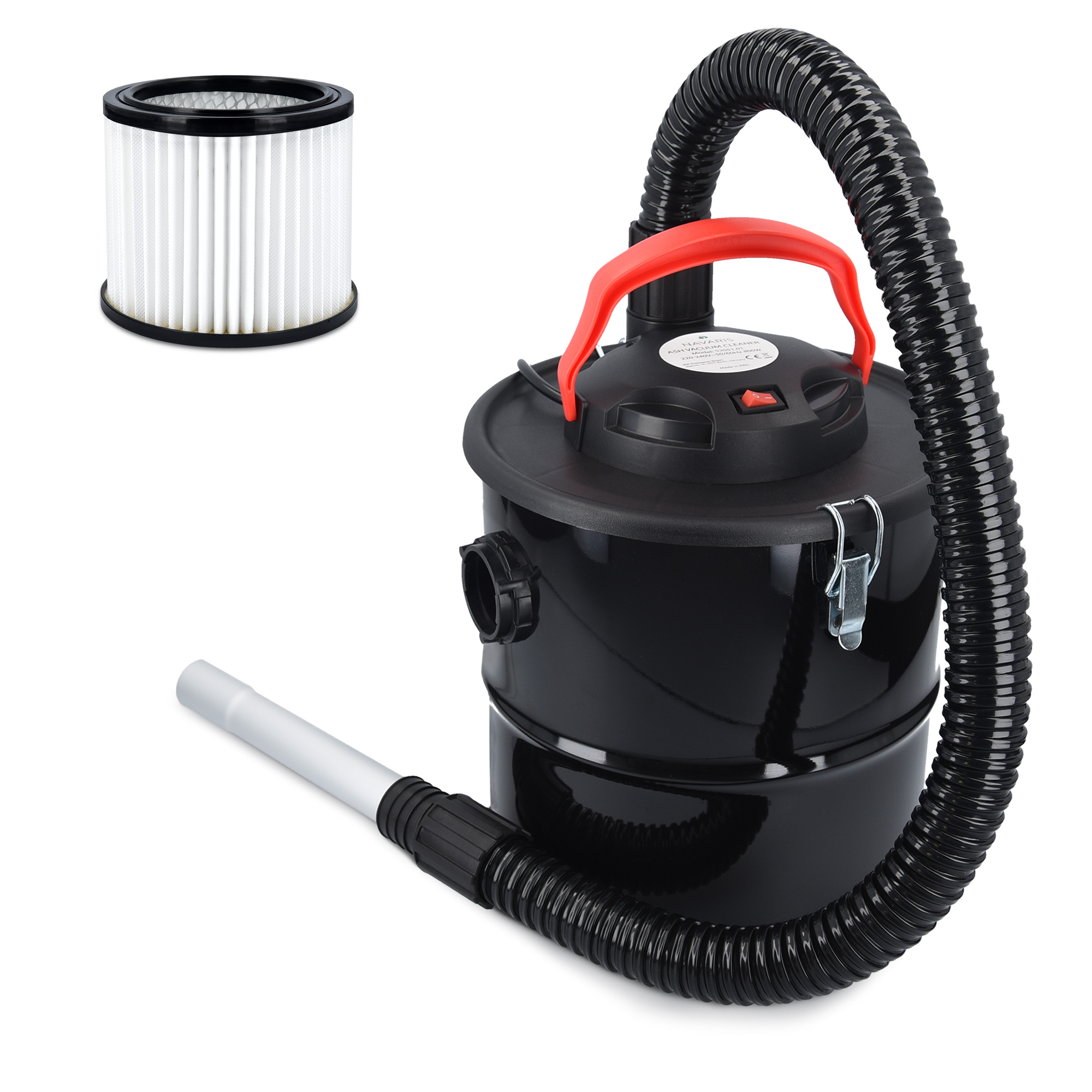 Aschesauger 10L mit Filter 800W Asche Ruß Staubsauger für Kamin BBQ