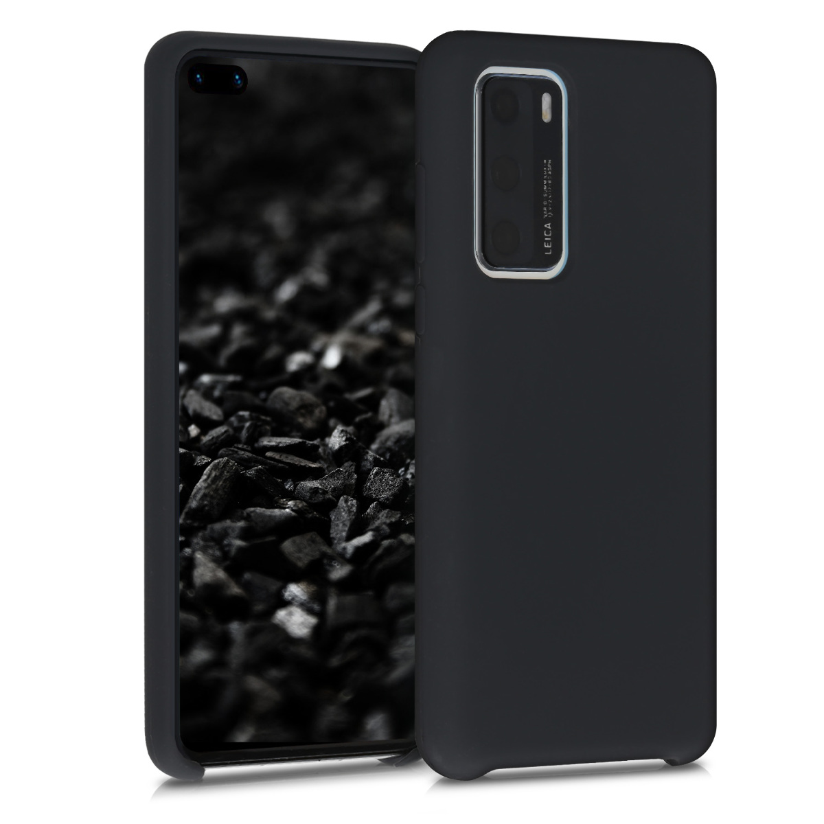 Černé matné silikonové pouzdro / obal pro Huawei P40