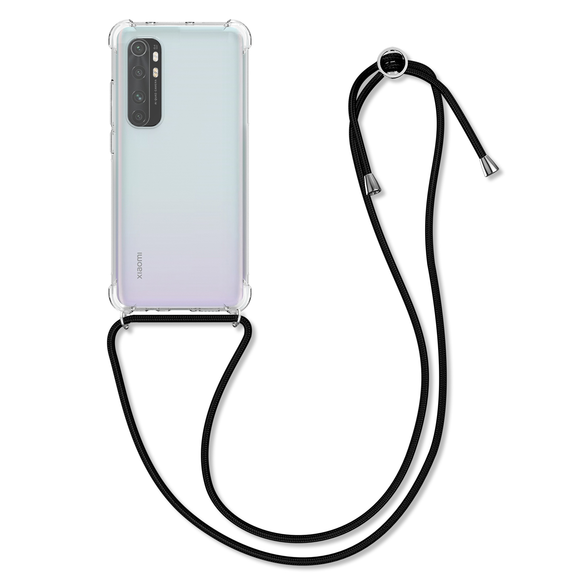 Crossbody pouzdro pro Xiaomi Mi Note 10 Lite - Černá / průhledná