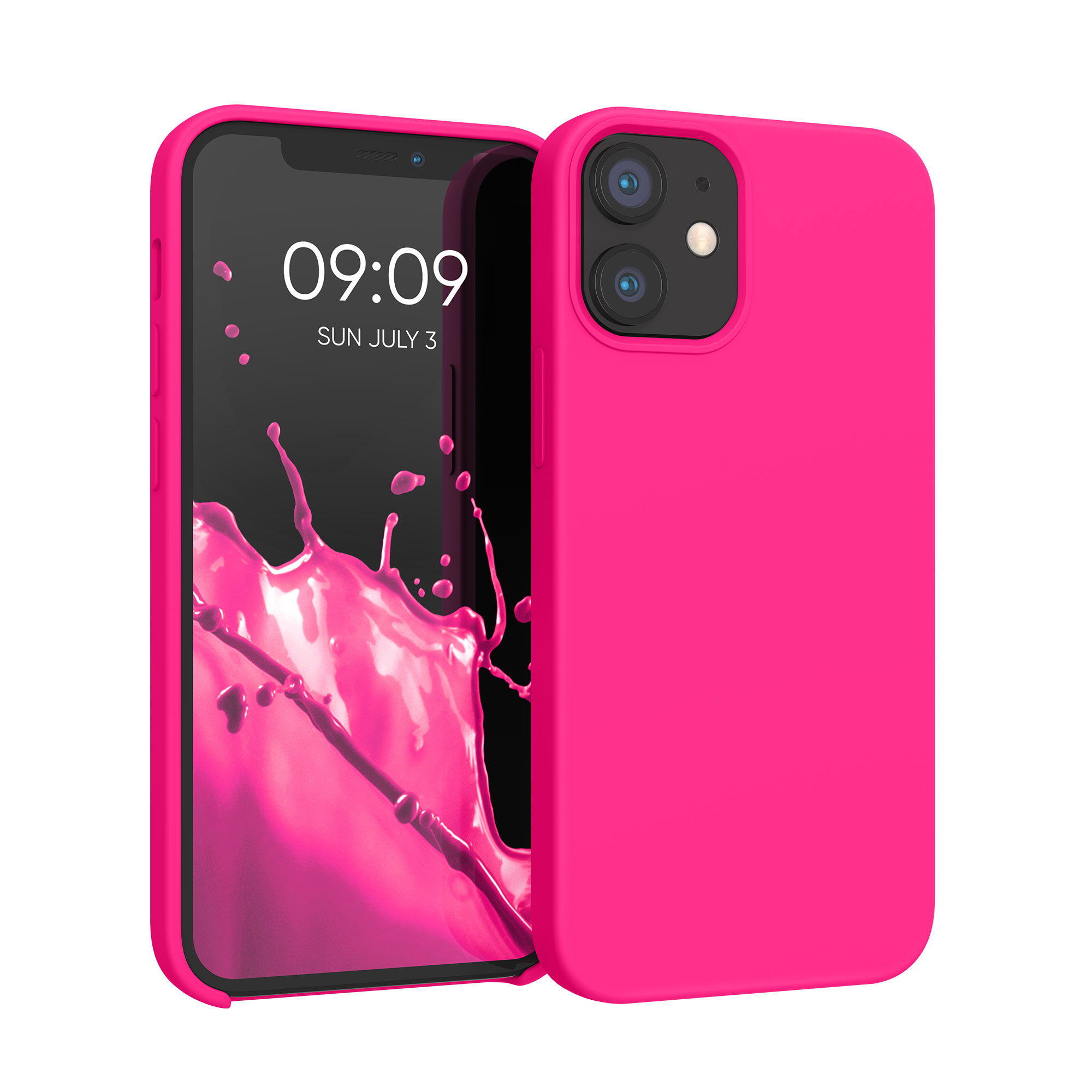 Kvalitní silikonové TPU pouzdro pro Apple iPhone 12 mini - Neon Pink