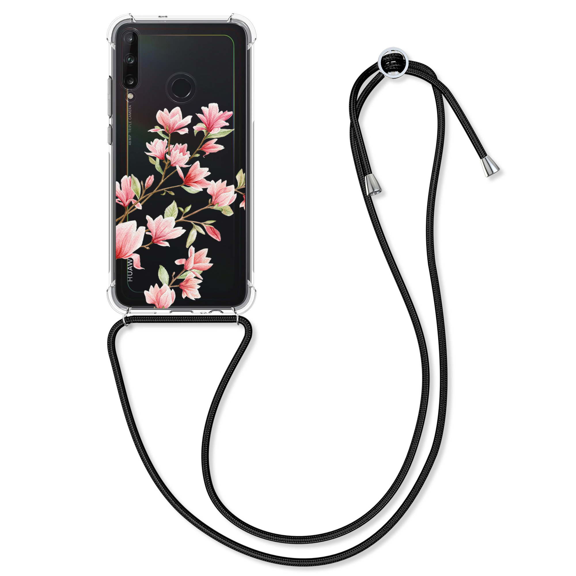 Silikonové pouzdro / obal na krk pro Huawei P40 Lite E s motivem květů magnolie