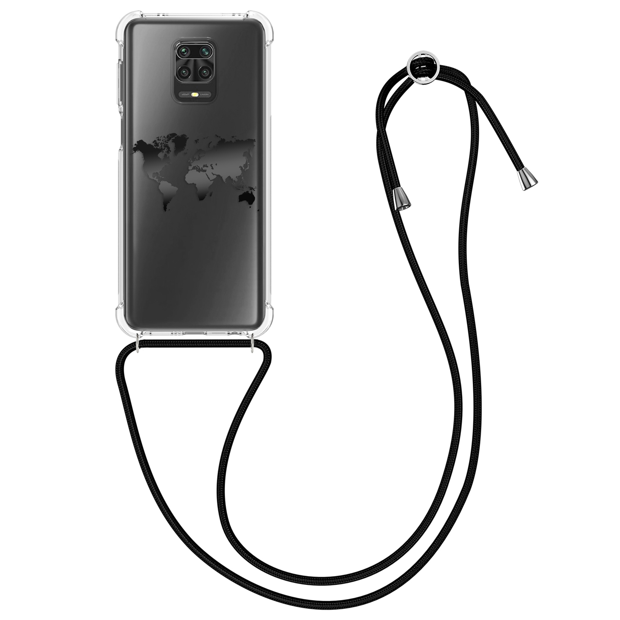 Pouzdro pro Xiaomi Redmi Note 9S / 9 Pro / 9 Pro Max - Cestovní obrys černá / průhledná