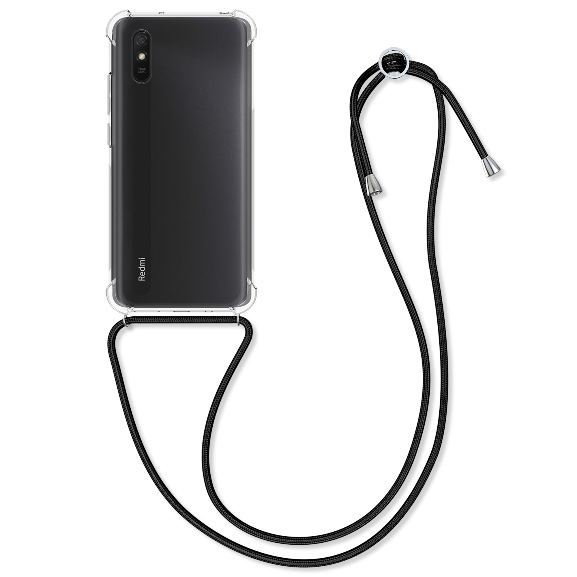 Crossbody pouzdro pro Xiaomi Redmi 9A / 9AT - Černá / průhledná