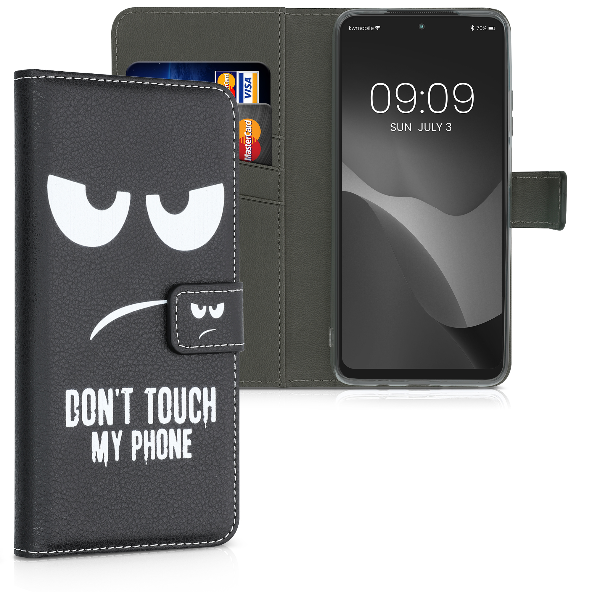 Peněženkové pouzdro pro Xiaomi Mi 10T Lite - Nedotýkej se mého telefonu Bílá / Černá