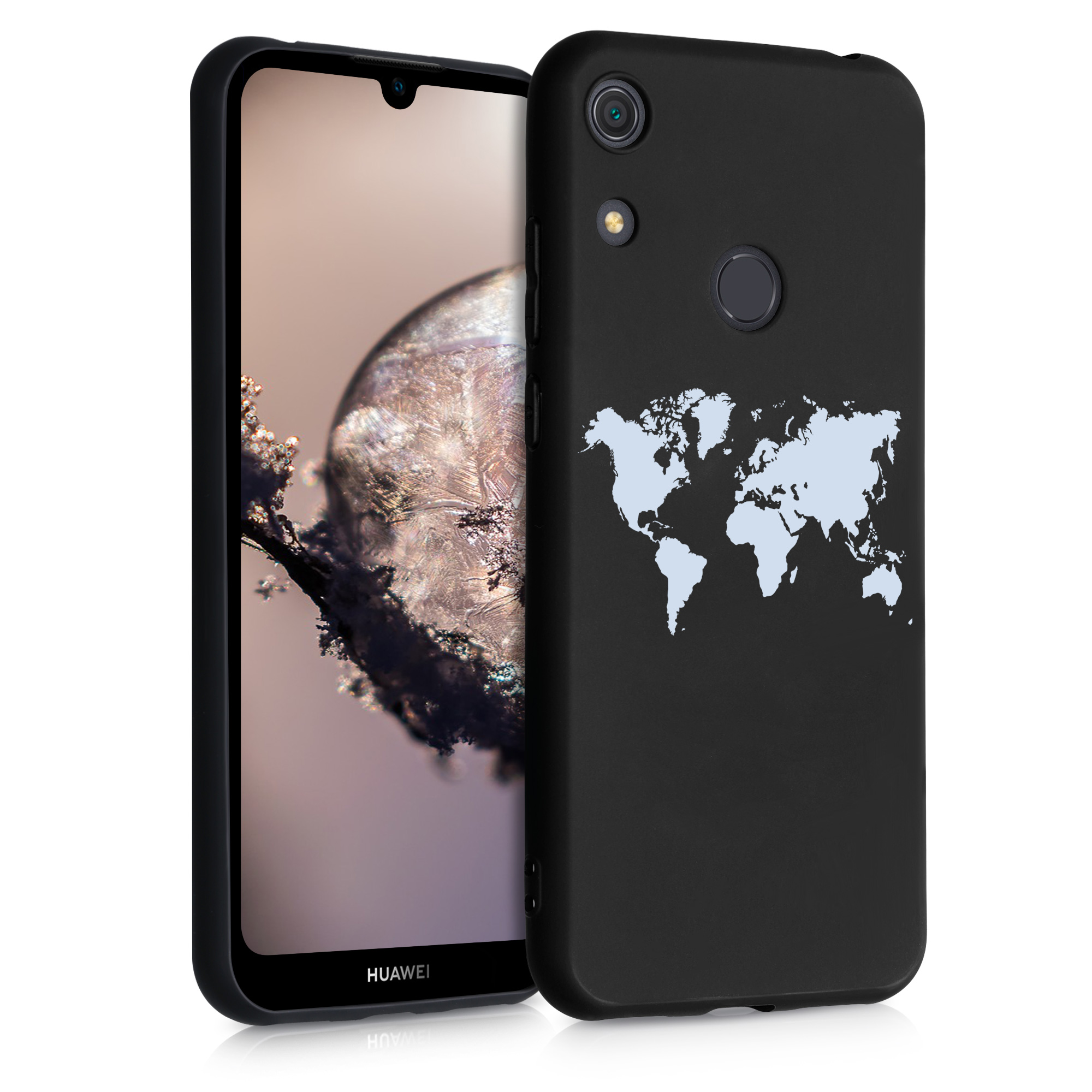 Silikonové pouzdro TPU pro Huawei Y6s (2019) - Cestovní obrys Bílá / Černá