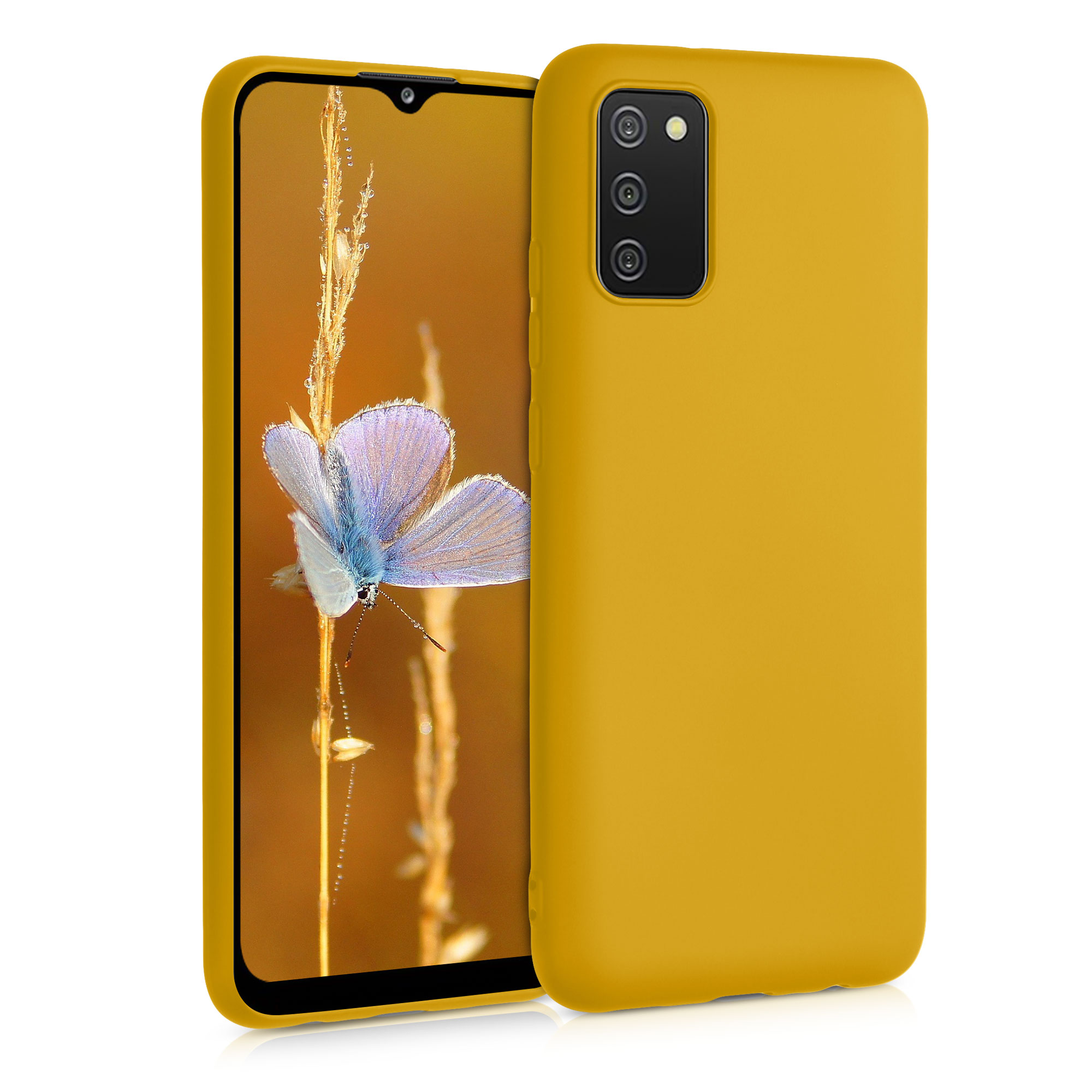 Kvalitní silikonové TPU pouzdro pro Samsung A02s - medově žluté