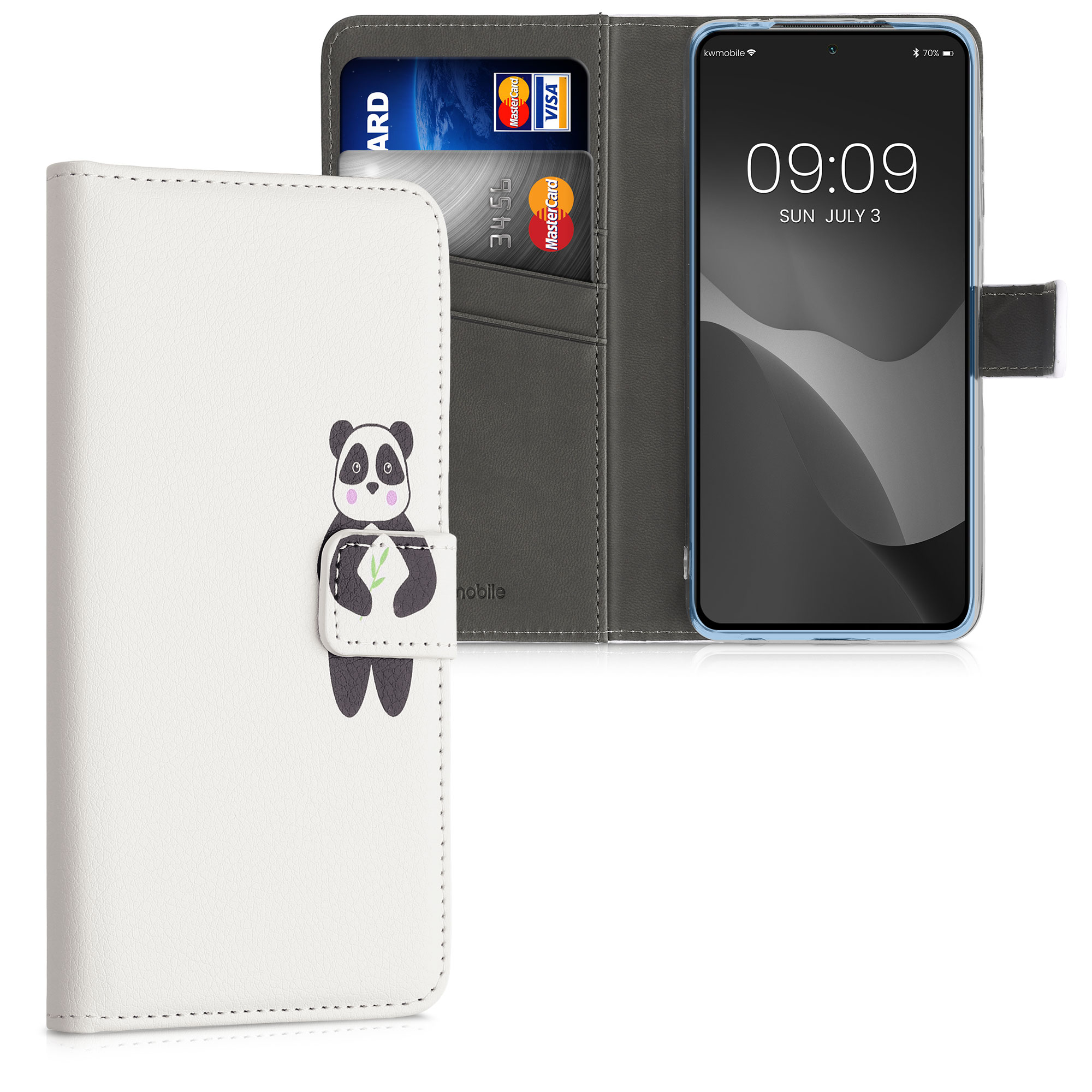 Peněženkové pouzdro pro Xiaomi Poco X3 NFC / Poco X3 Pro - Peněženka Panda Černá / Zelená / Bílá