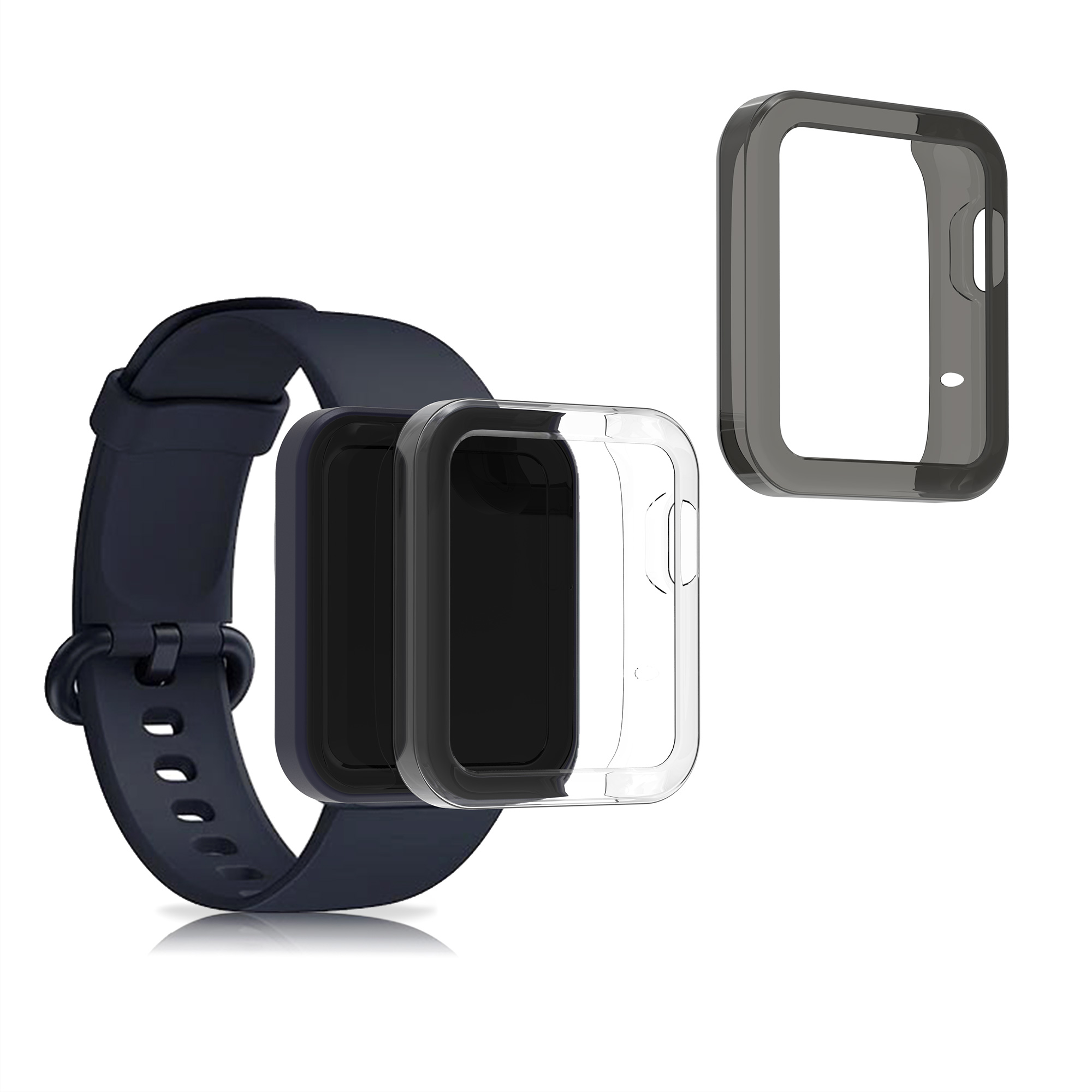 2-Pack Fitness Tracker Frame pro Xiaomi Mi Watch Lite / Redmi Watch - Transparentní / černá