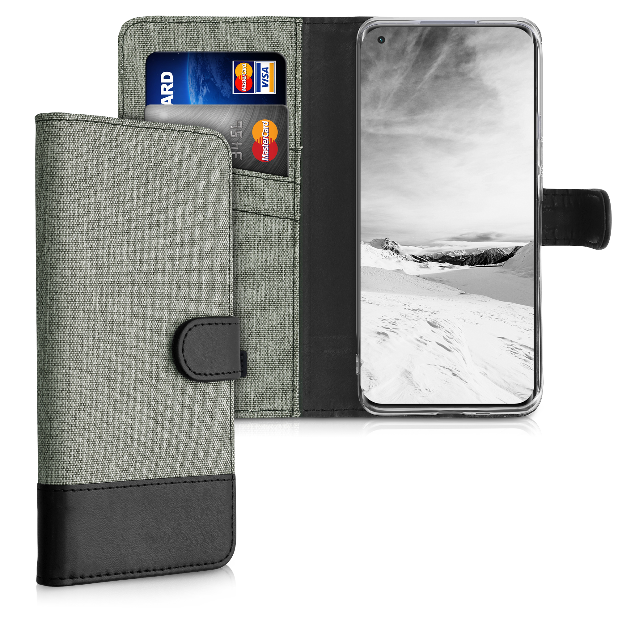 Peněženkové pouzdro pro Xiaomi Mi 11 - Šedá / černá