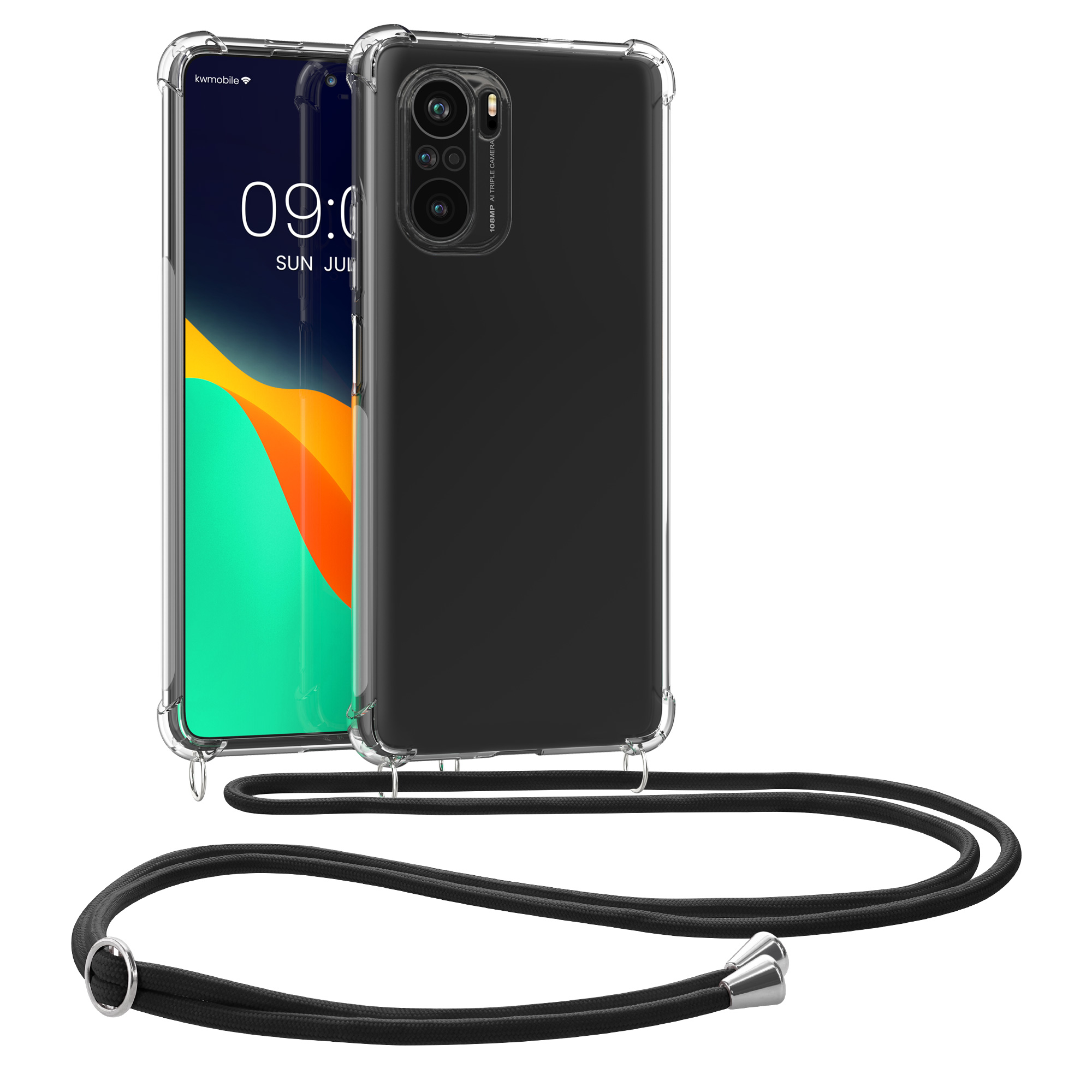 Crossbody pouzdro pro Xiaomi Mi 11i / Poco F3 - Černá / průhledná