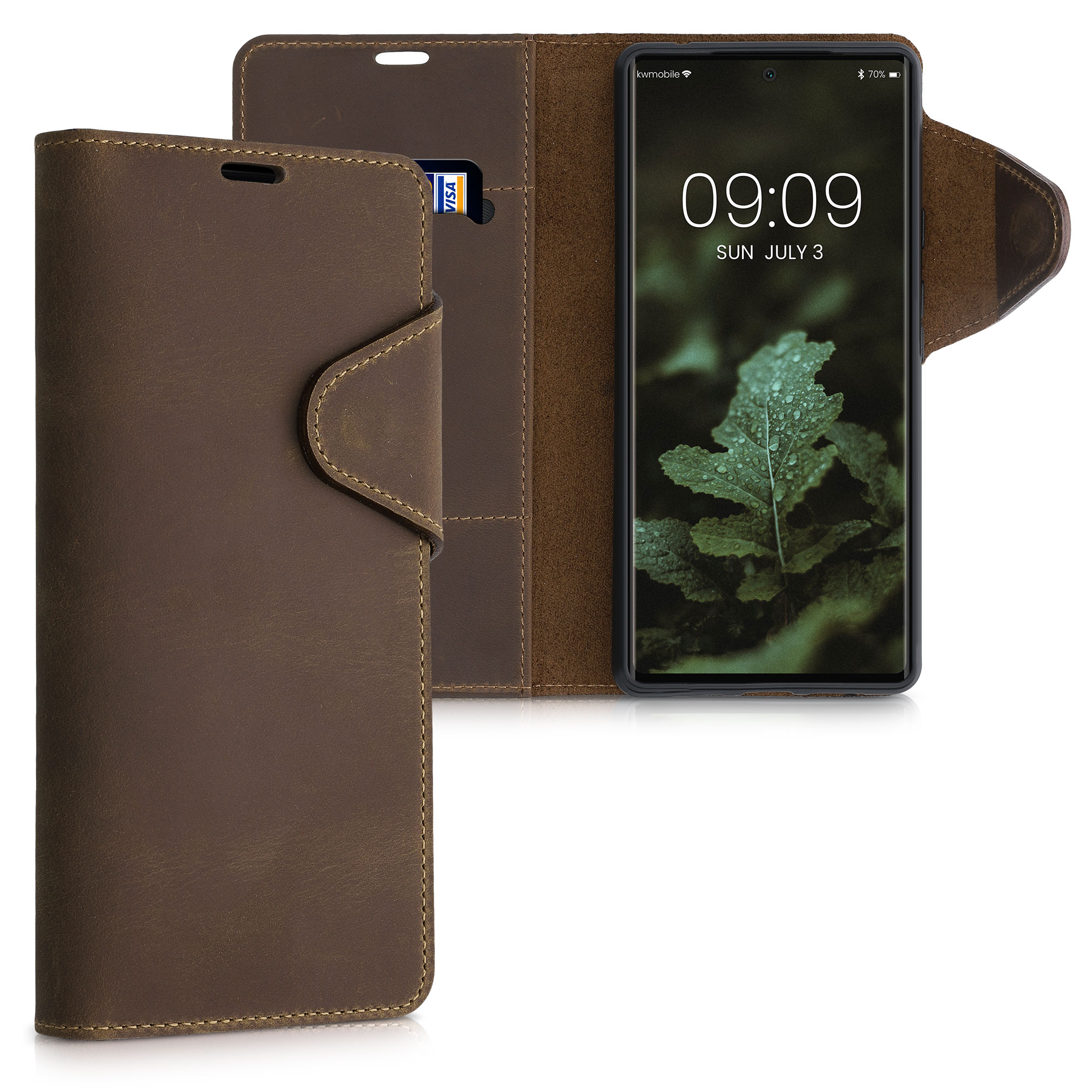 Genuine Leather Wallet Case for Google Pixel 6 with Stand - Picture 1 of 8
