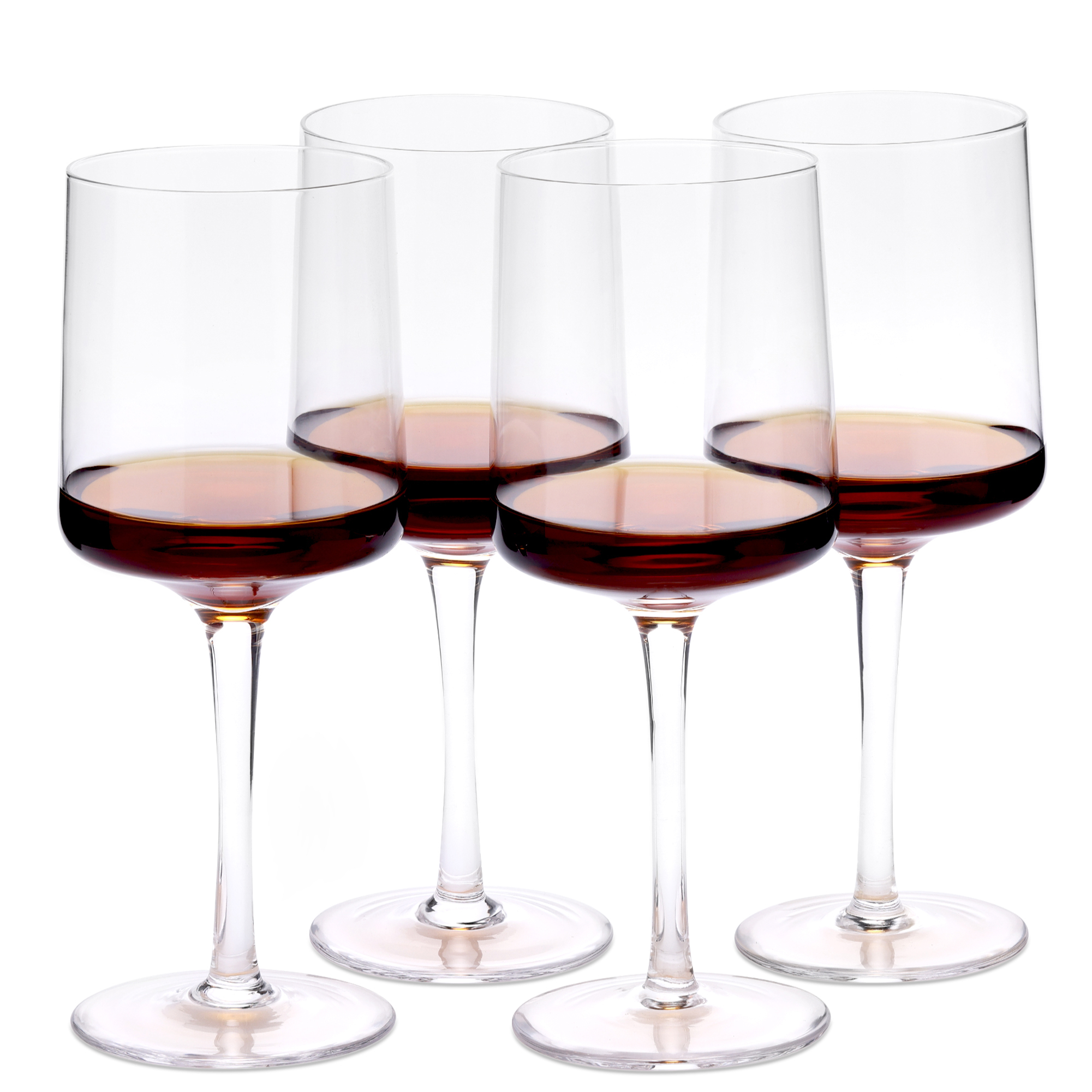 Copas de vino cuadradas - Set de 4x copa de vino de cristal