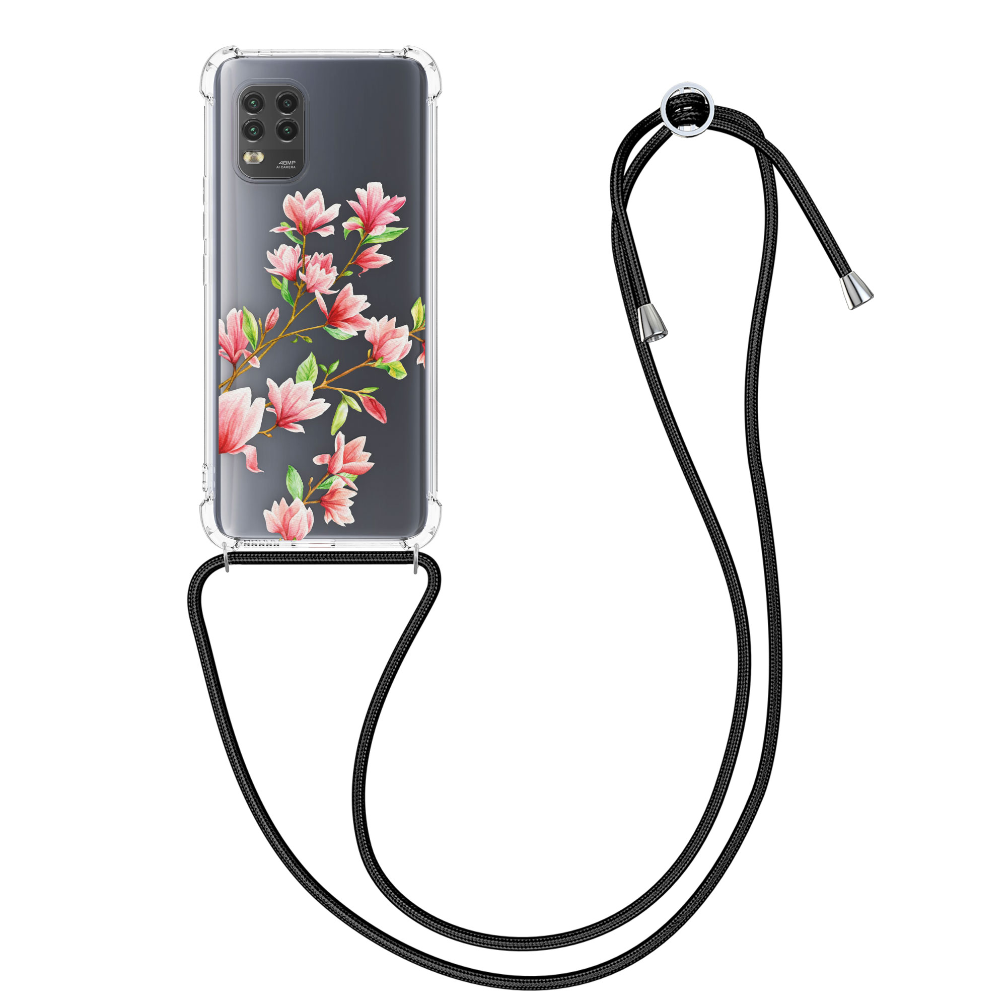 Pouzdro pro Xiaomi Mi 10 Lite (5G) - Magnólie růžová / bílá / průhledná