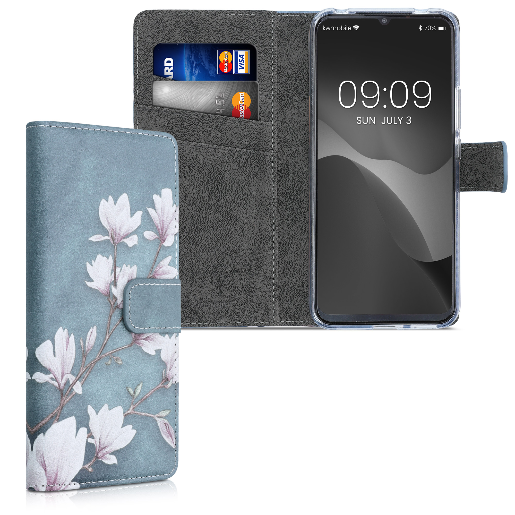 Peněženkové pouzdro pro Xiaomi Mi 10 Lite (5G) - Magnólie Taupe / Bílá / Modrošedá