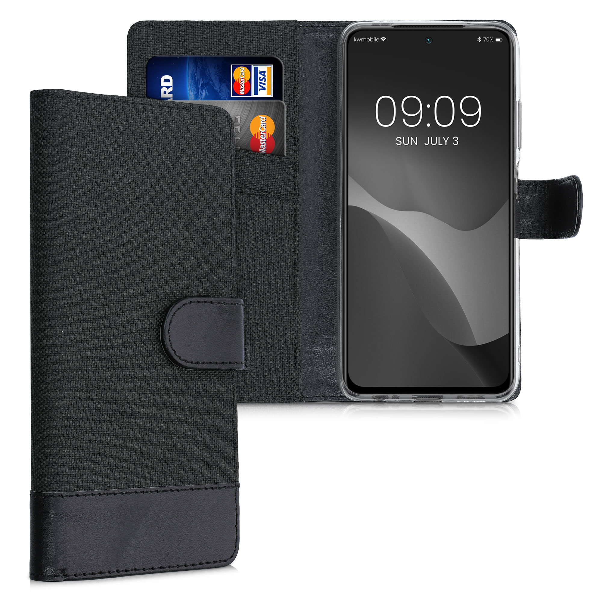 Peněženkové pouzdro pro Xiaomi Redmi Note 10 / Note 10S - Antracitová / černá