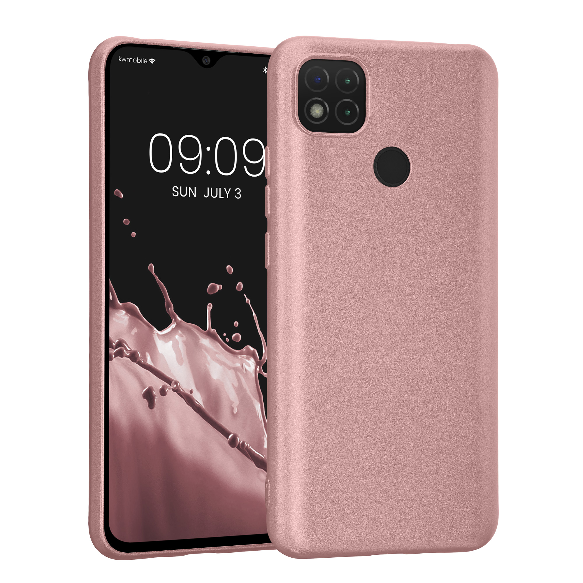 Pouzdro pro Xiaomi Redmi 9C - Kovová růžová zlatá