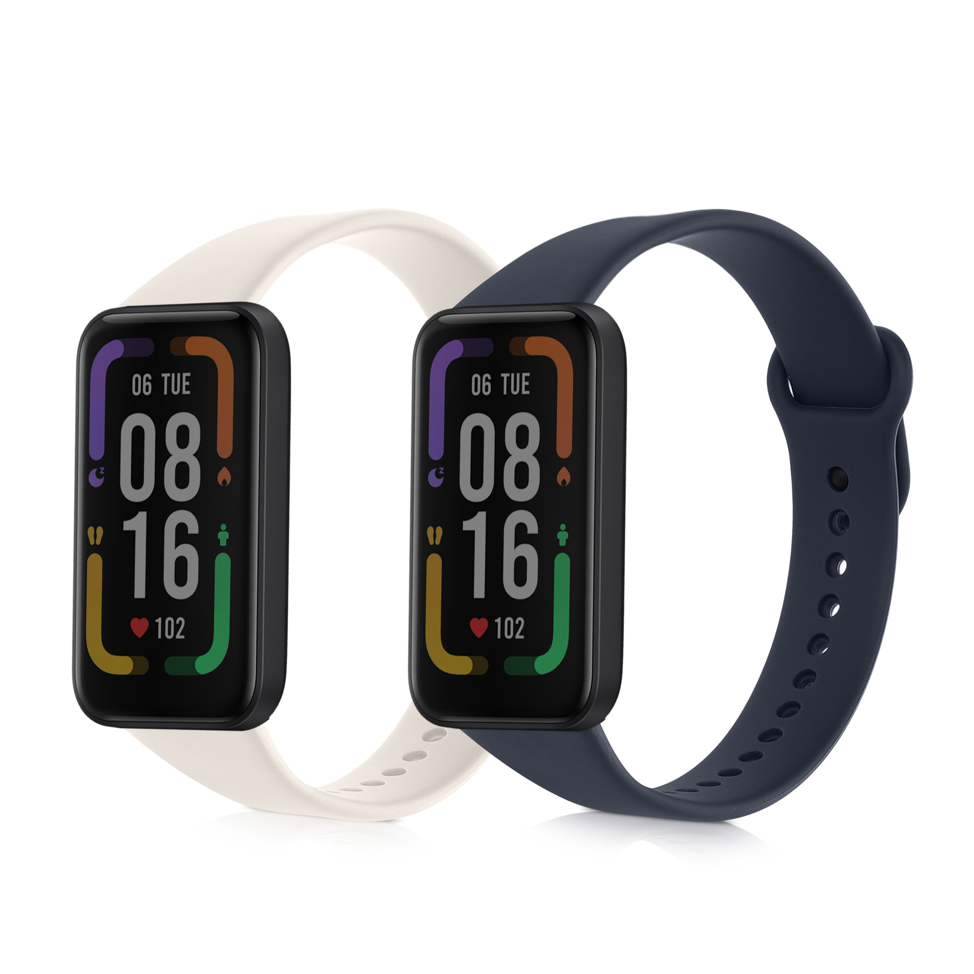 Řemínky na hodinky pro Xiaomi Redmi Smart Band Pro - Tmavě modrá / béžová