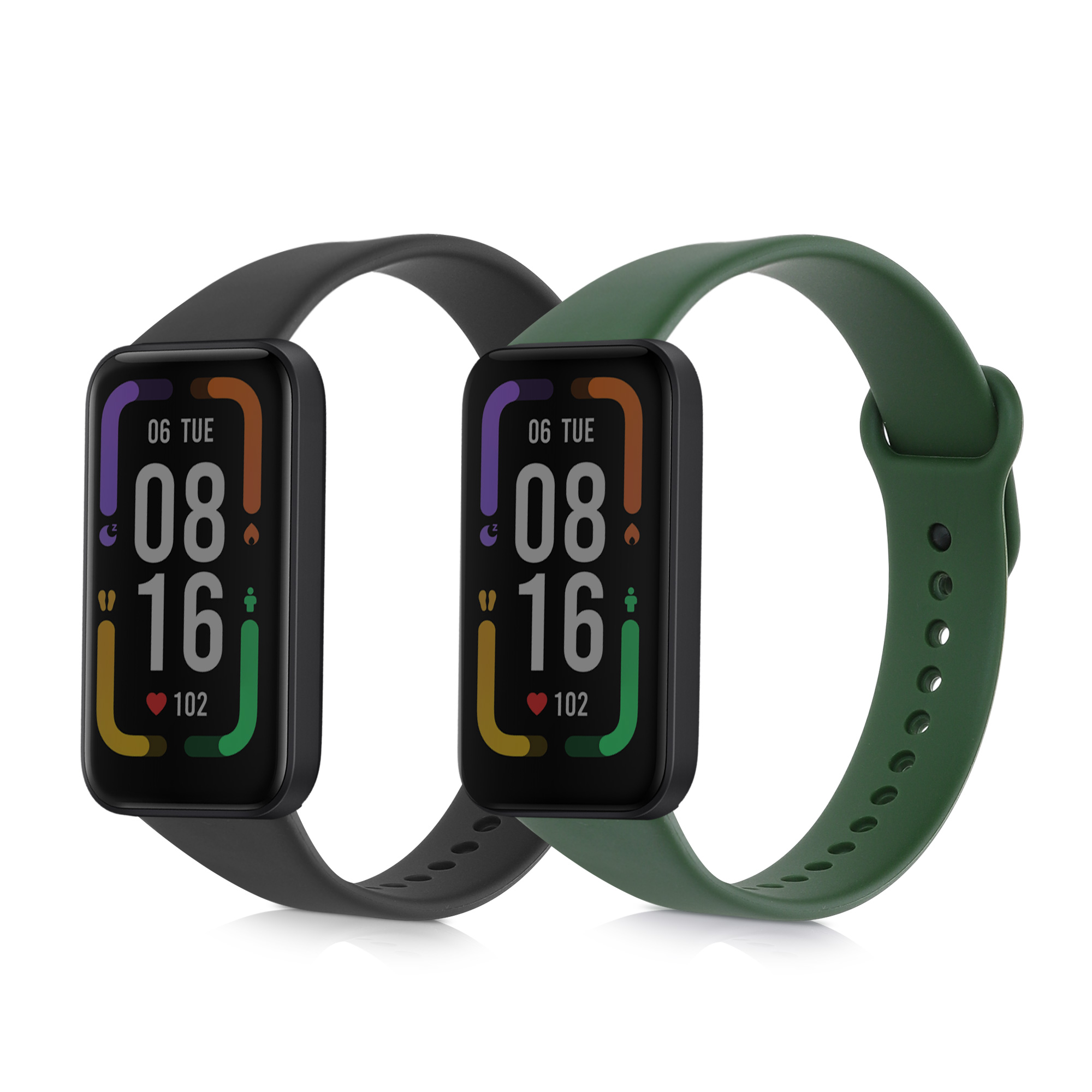 Řemínky na hodinky pro Xiaomi Redmi Smart Band Pro - Černá / tmavě zelená