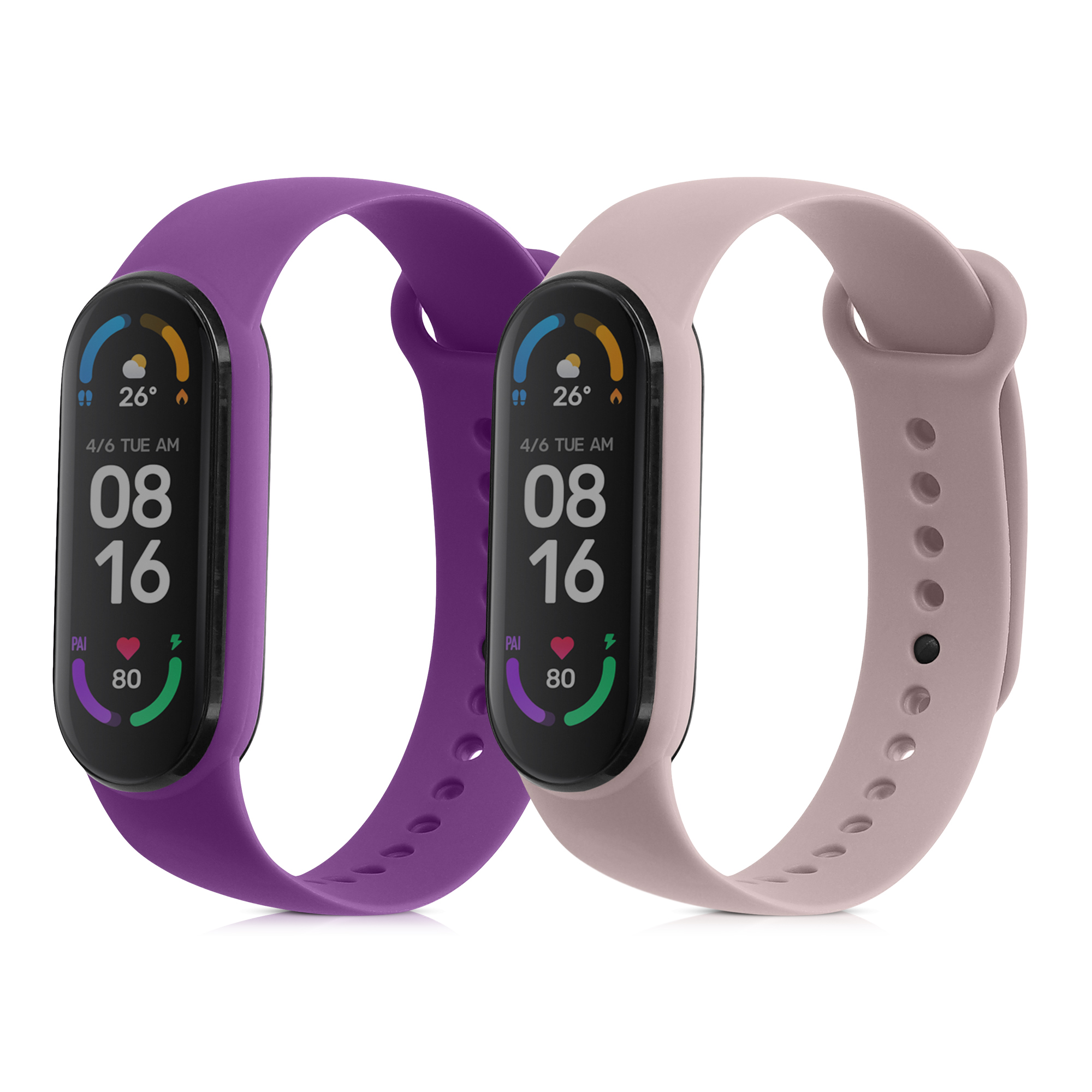 Náramky na hodinky pro Xiaomi Mi Smart Band 6 / Mi Band 6 / Band 5 - Purpurově fialová / Kokosový vír