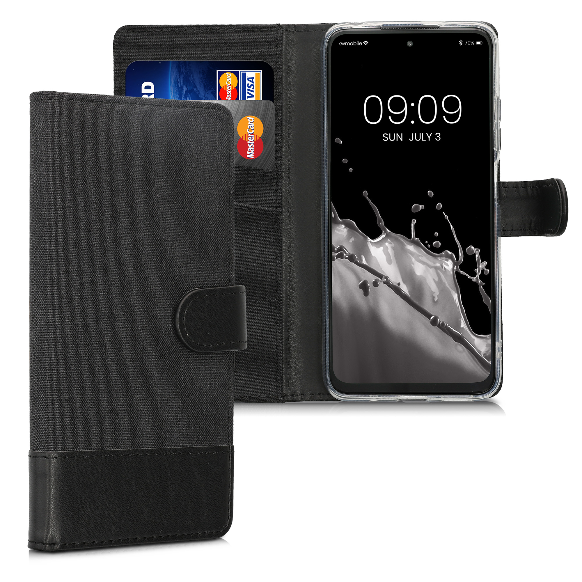 Peněženkové pouzdro pro Xiaomi Redmi Note 10 5G - Antracitová / černá