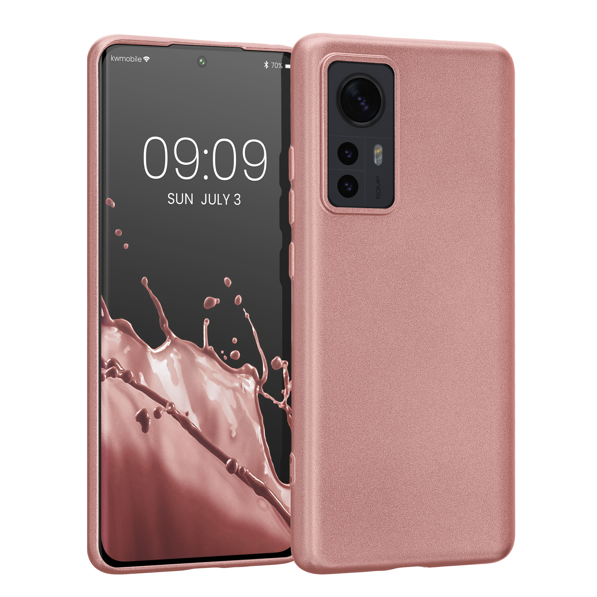 Pouzdro pro Xiaomi 12 Pro - Metalická růžově zlatá