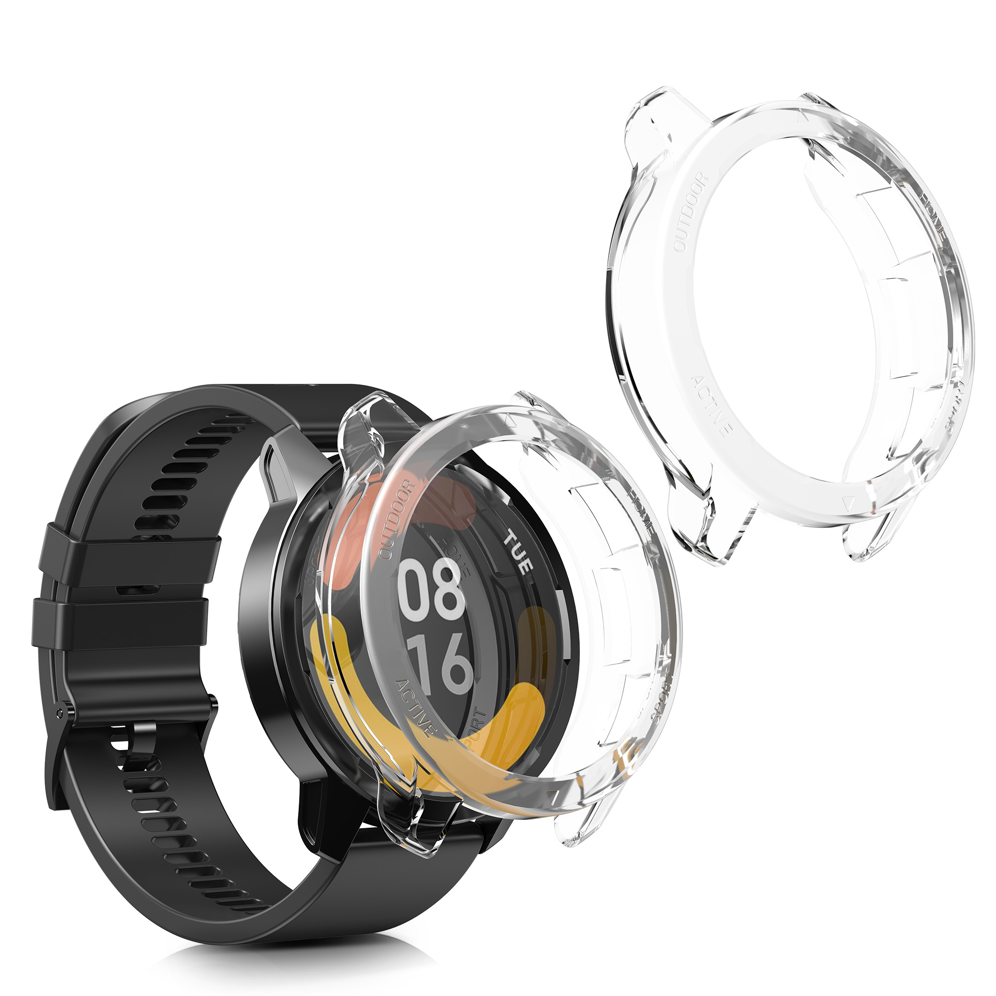 2-Pack Fitness Tracker Frame pro Xiaomi Watch S1 Active - Průhledný