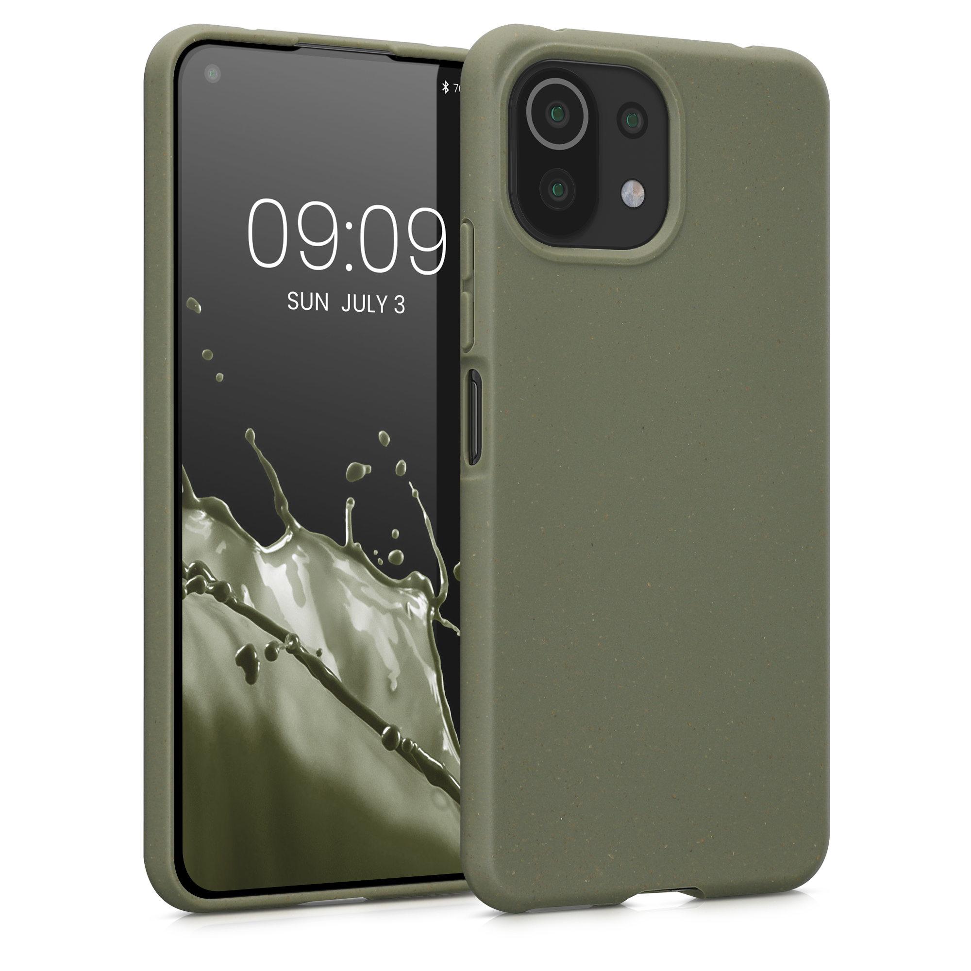 kalibri Pšeničné slaměné pouzdro pro Xiaomi 11 Lite (5G) NE / Mi 11 Lite (5G) - Olivově zelená