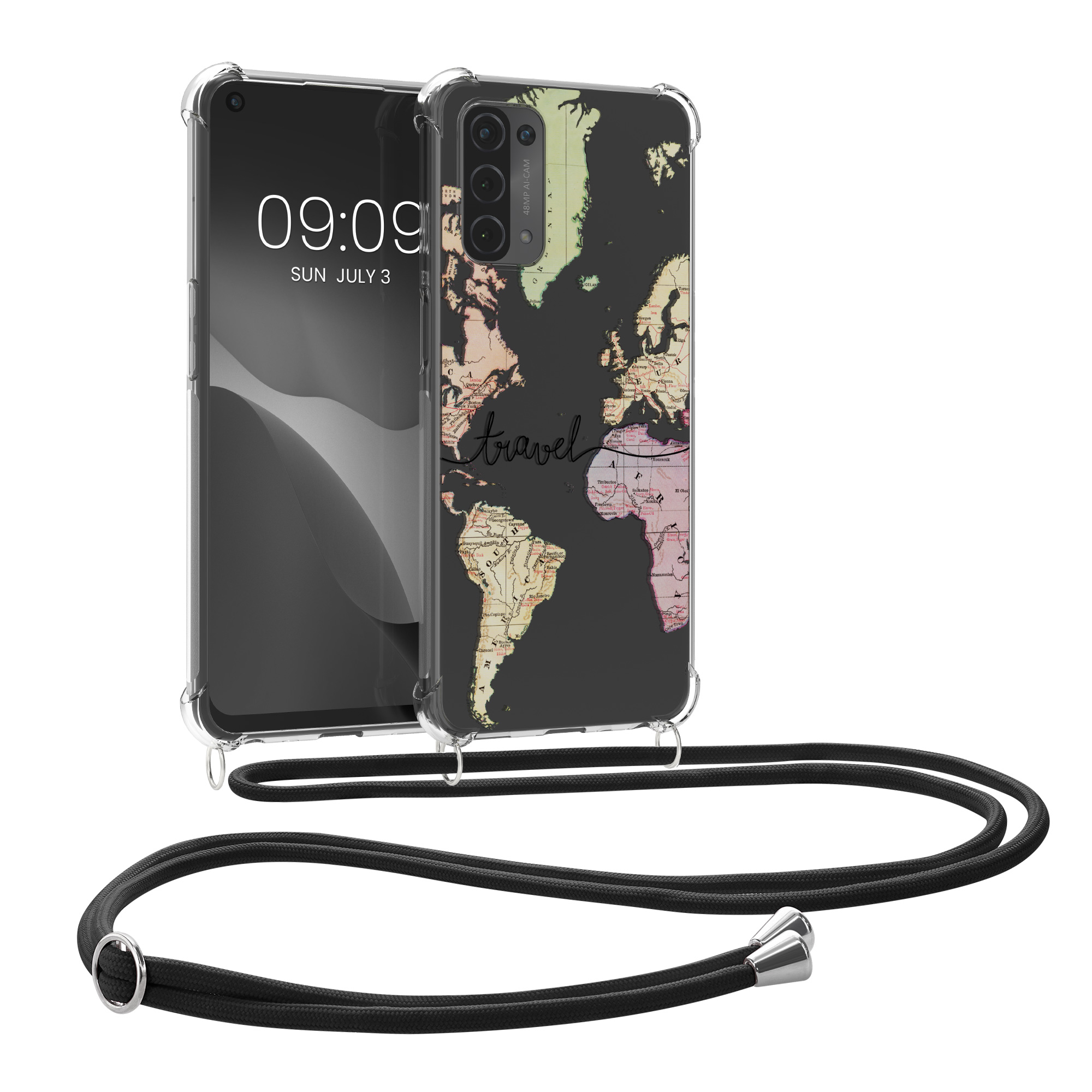 Pouzdro pro Oppo A74 (5G) / A54 (5G) - Cestování Černá / Vícebarevná / Průhledná