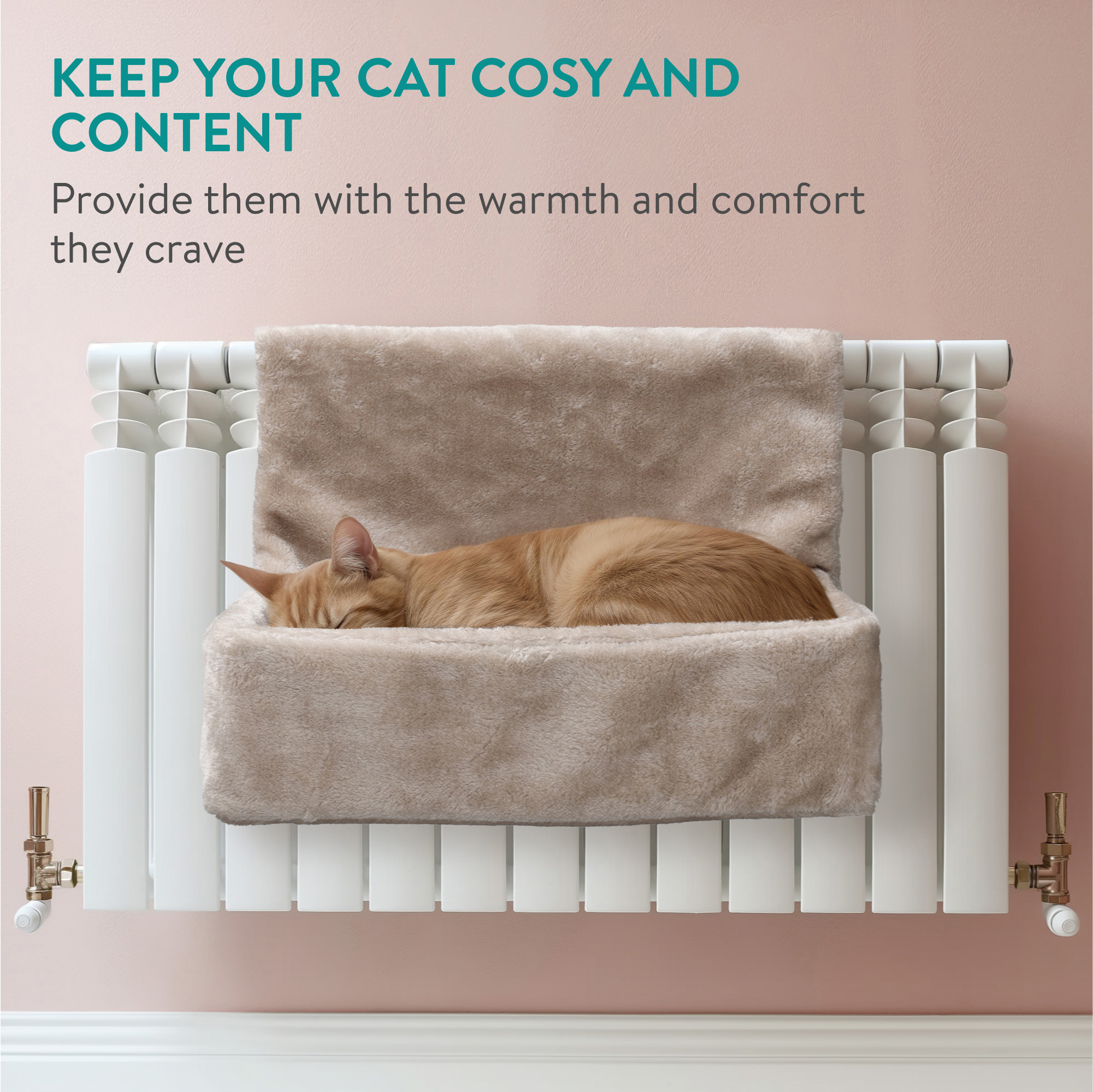 Cama para Gatos Radiador - Hamaca para Gatos Colgante de Felpa Suave y Lavable - Imagen 2 de 7